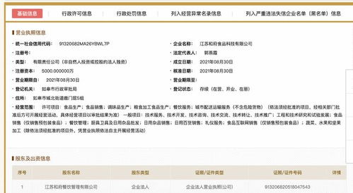 快訊 和府撈面成立食品科技公司 注冊(cè)資本5000萬(wàn)